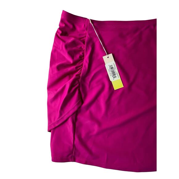 Summersalt Women’s Size XL Ruched Swim Skirt Cover Up Pink Hibiscus - Picture 3 of 4